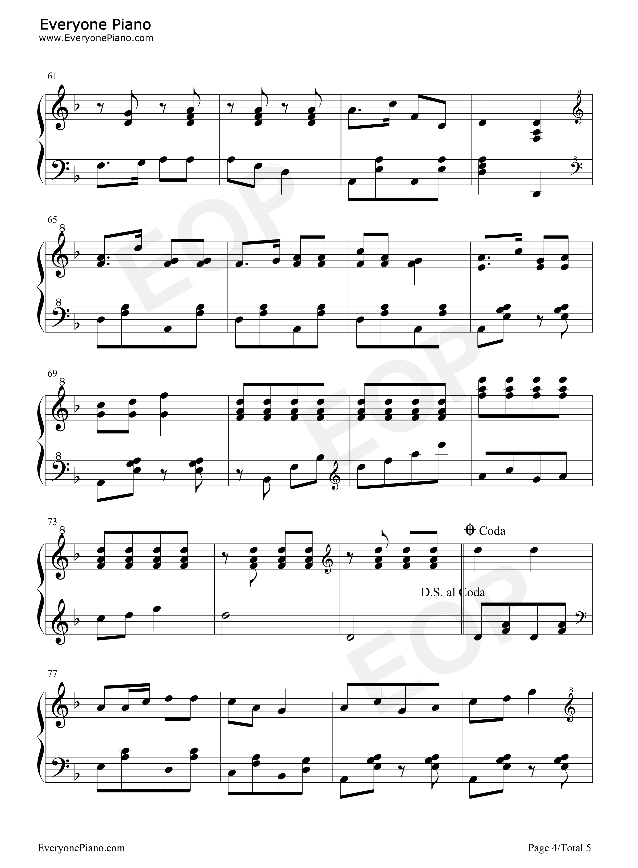 草原赞歌-草原英雄小姐妹插曲五线谱预览4