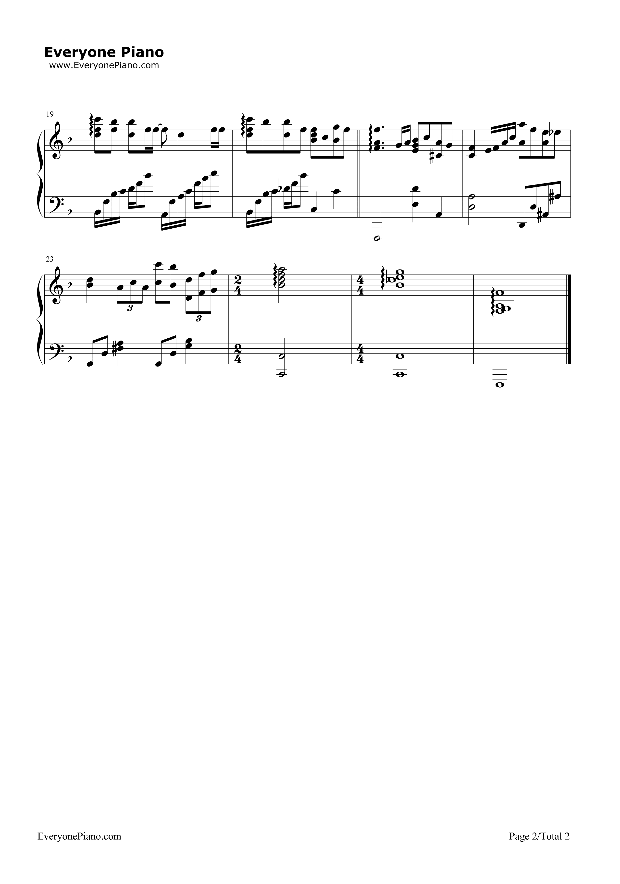 不要忘记我爱你-神犬小七主题曲五线谱预览2