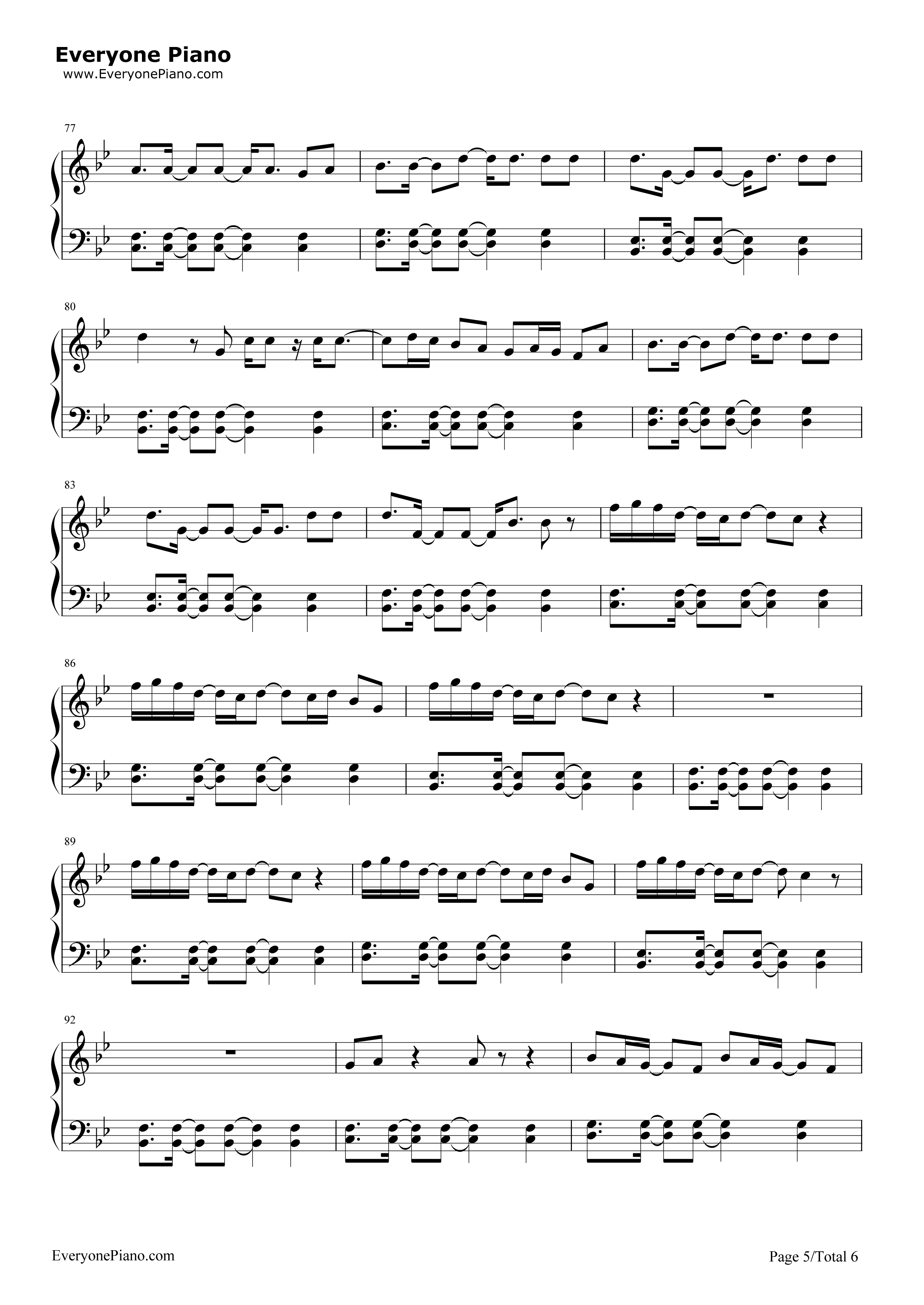 Future Looks Good-OneRepublic五线谱预览5