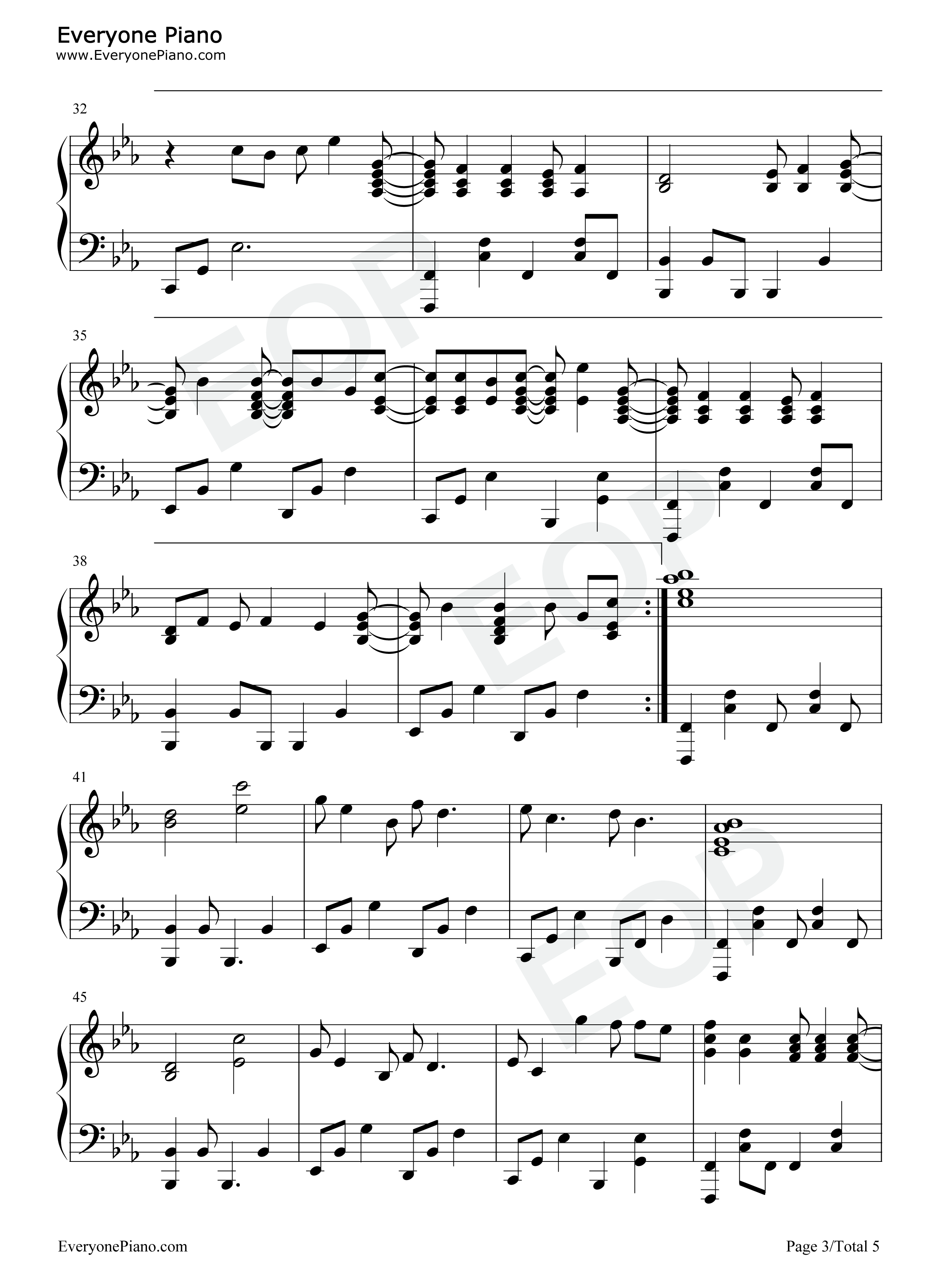 Dancing in the Moonlight五线谱预览3