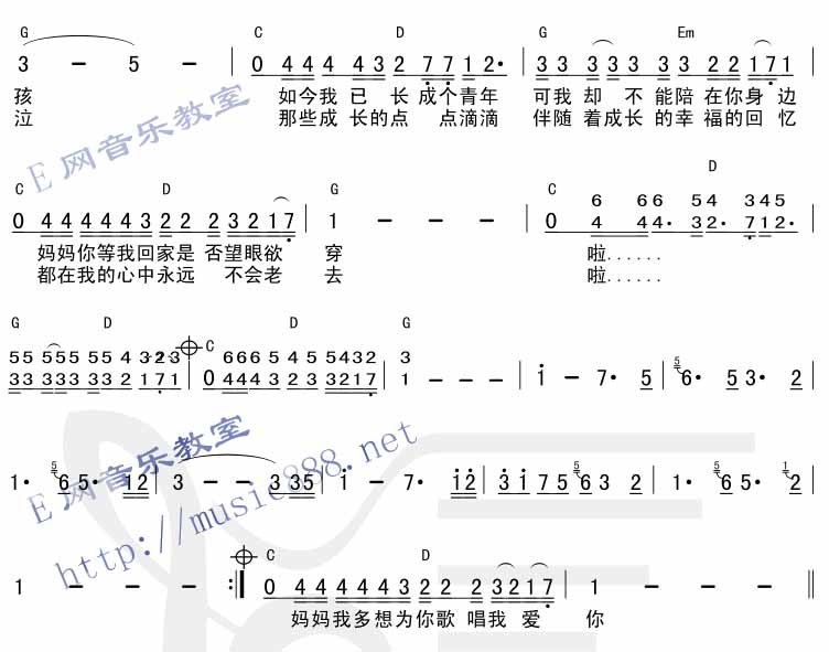 今天是你的生日,妈妈吉他谱