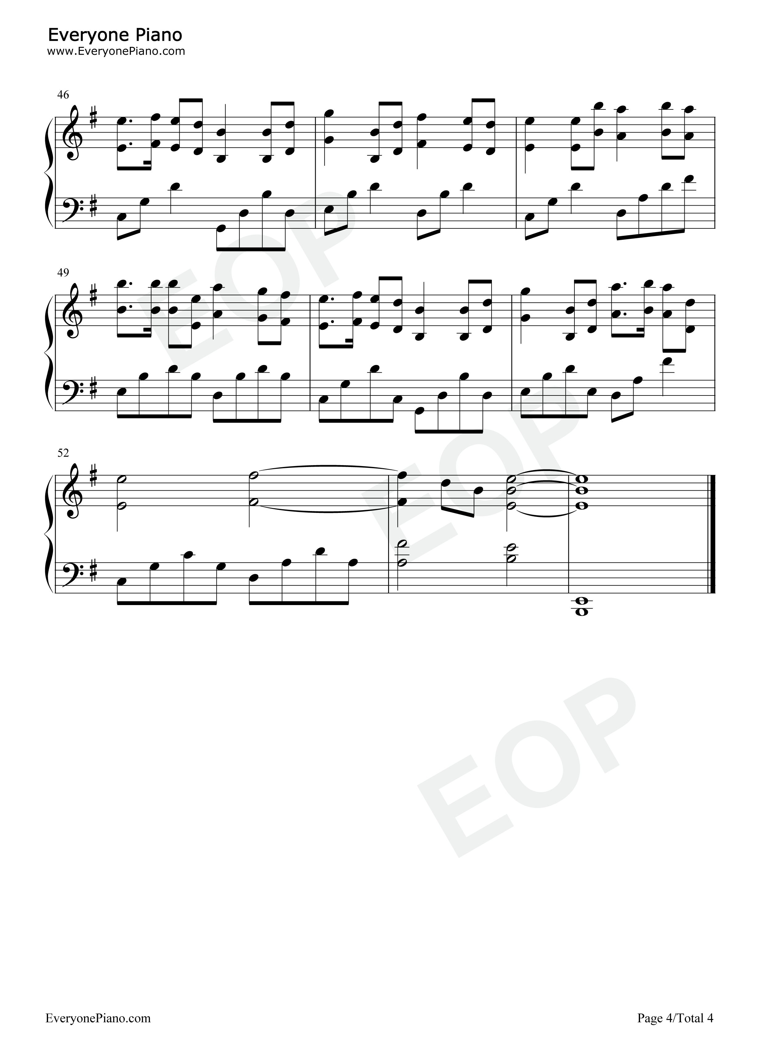 回梦游仙-好听版五线谱预览4