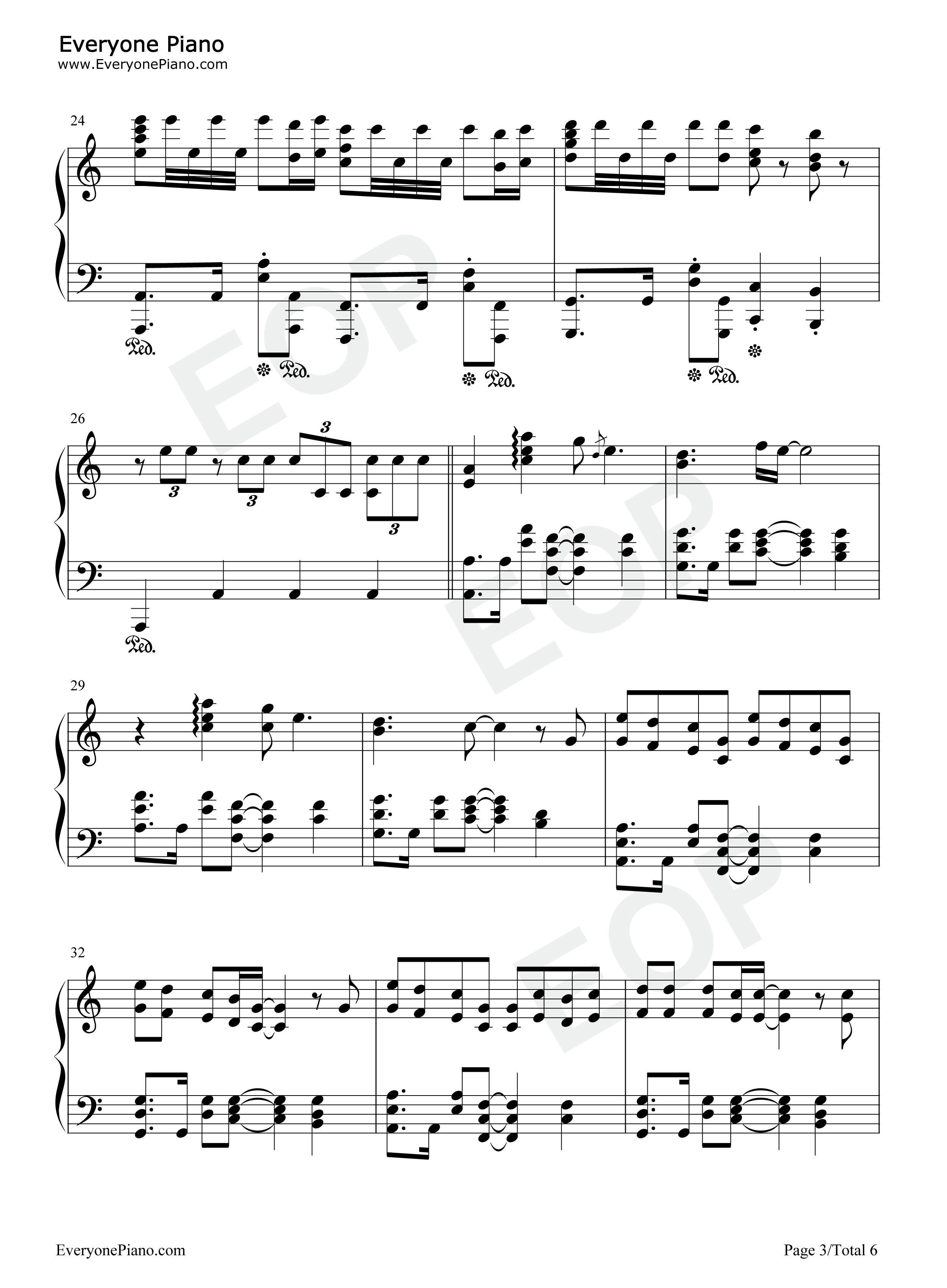 夏至-完美版五线谱预览3
