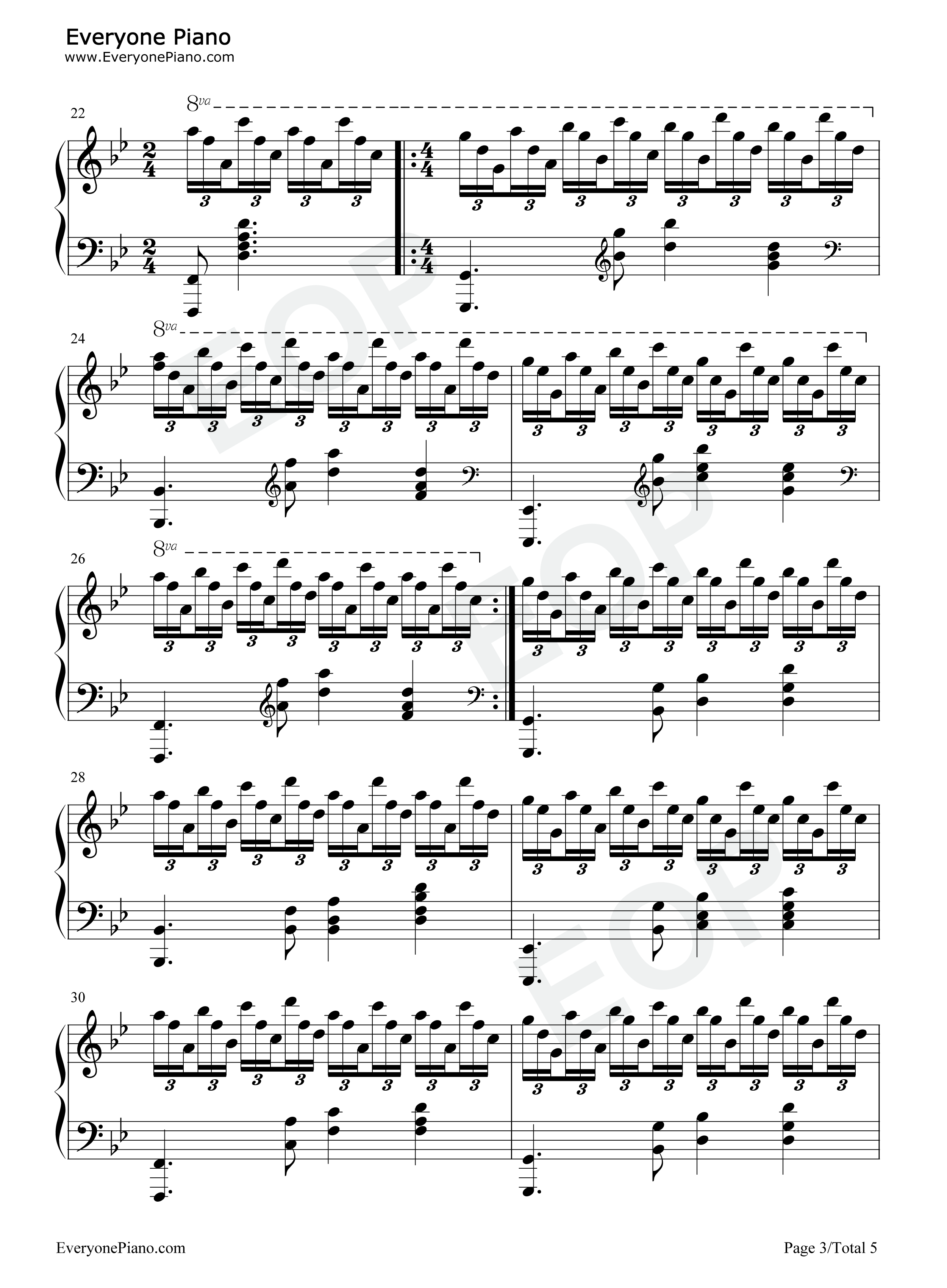Dance For Me Wallis-倾国之恋OST五线谱预览3