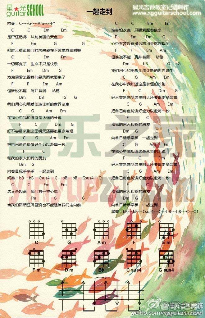 《一起走到吉他谱》_孙燕姿_C调_吉他图片谱1张 图1